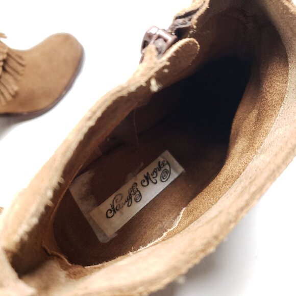 Naughty Monkey Women's Size 6.5 Brown Suede Leather Ankle Bootie - Picture 8 of 9